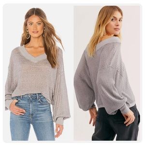 Free People We The Free South Side Thermal Top Grey